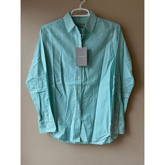 Everlane the Silky Cotton Relaxed Shirt in Jade - Picture 1 of 2